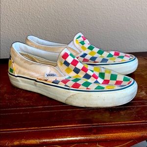 primary color checkered vans